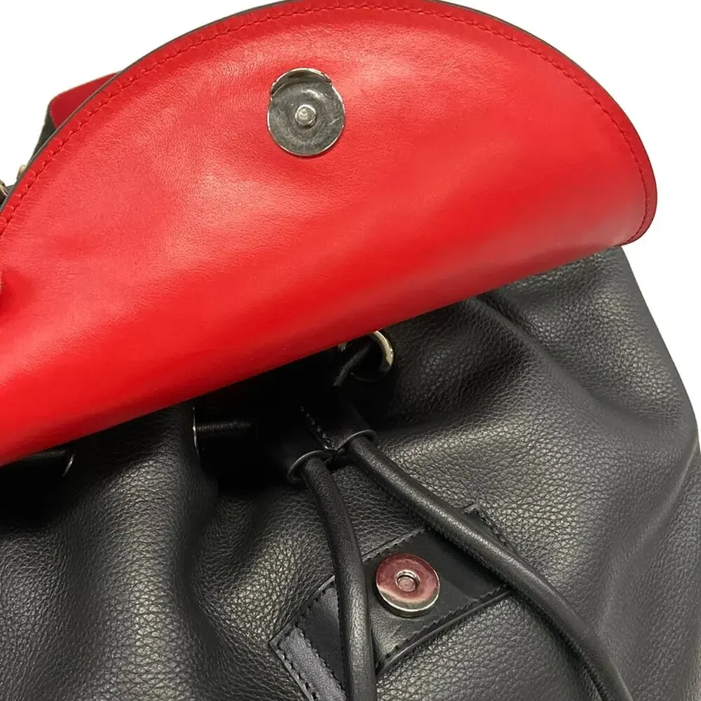 Christian Louboutin Explorer Funk Backpack Black Red Calf Skin Rubber
